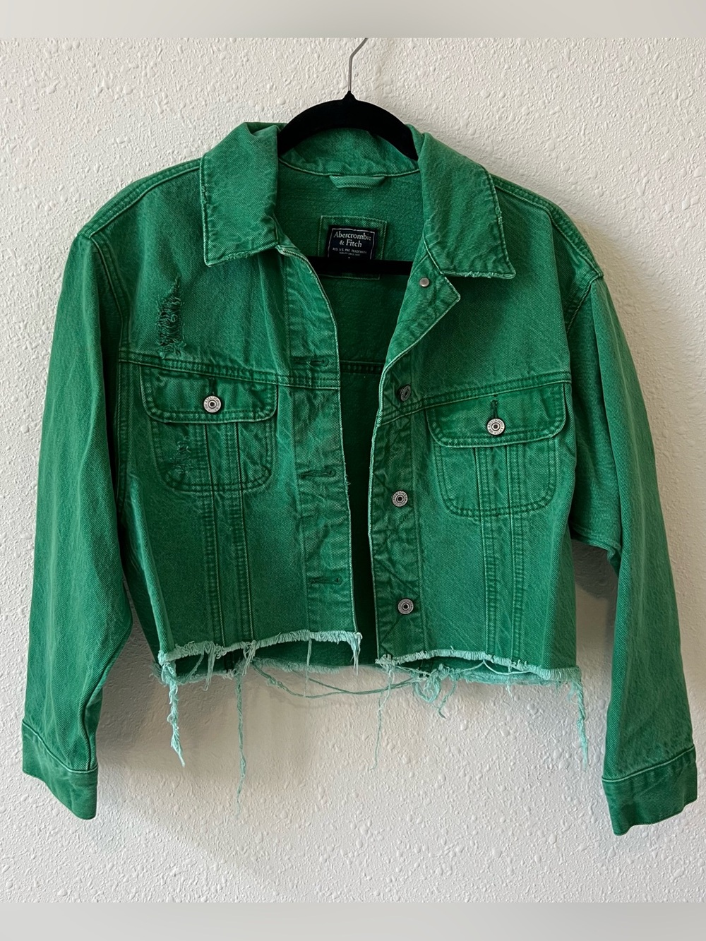 Abercrombie green denim jacket
